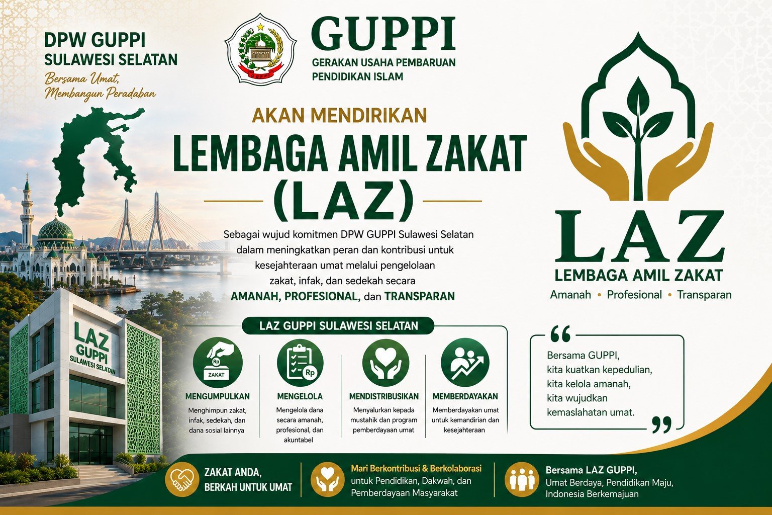 DPW GUPPI Sulawesi Selatan Akan Dirikan Lembaga Amil Zakat (LAZ)