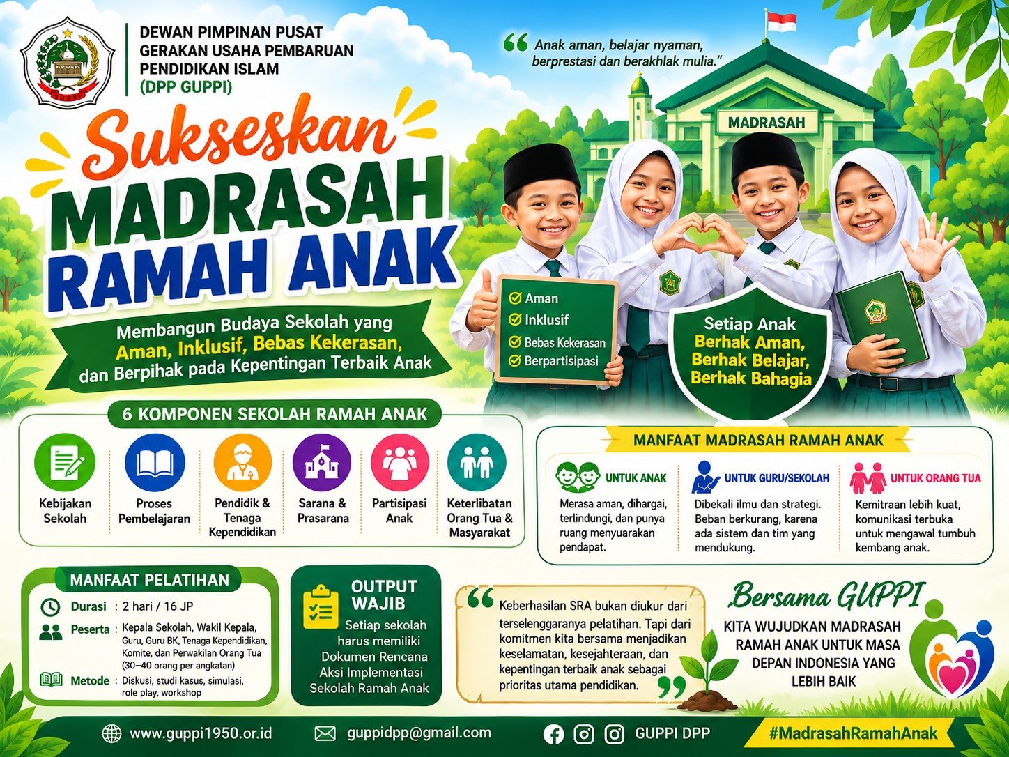 GUPPI Akan Gelar Pelatihan Madrasah Ramah Anak