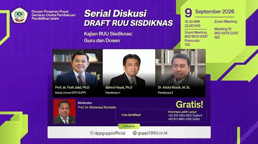 DPP GUPPI Akan Gelar Serial Diskusi, Kawal Revisi UU Sisdiknas